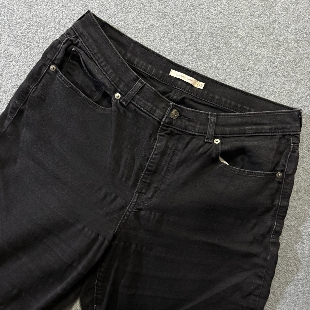 Levi's Women's Classic Straight Jeans Black 12S 12 Short Stretch 30x27 R Tab